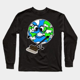 Earth Day Cleaning Sweeping Long Sleeve T-Shirt